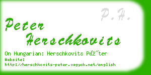 peter herschkovits business card